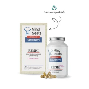 reishi capsules, ganoderma lucidum immunity capsule, 30% polysccharides box compostable